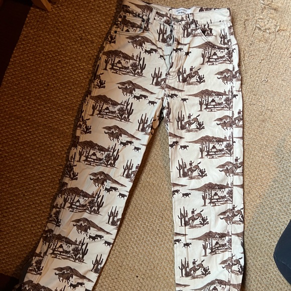 Reformation Sonora high-rise straight jeans horse western print 26 - Picture 3 of 3